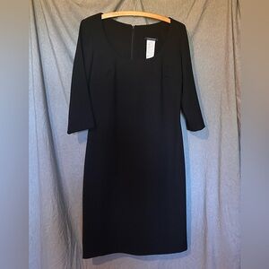 Boston Proper 3/4 Sleeve Sexy Black Dress. Rounded Neckline. Women’s Size 6.